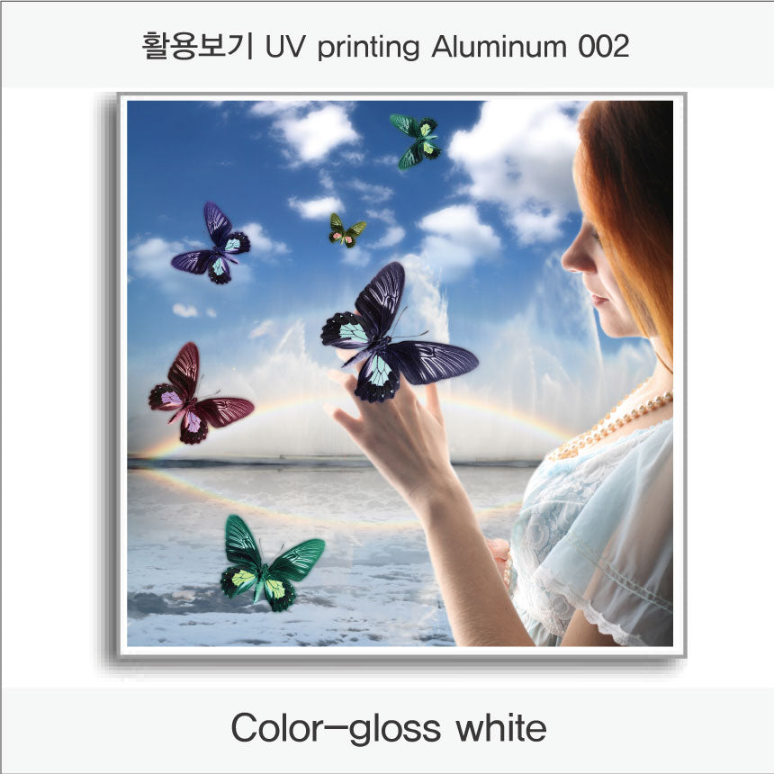 002. 알루미늄 금속(UV인쇄), 색상 : gloss white